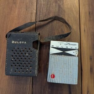 Vintage Super 6 Bulova Transistor Radio With‎ Original Case Untested